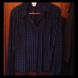 Blu and black checker blouse
