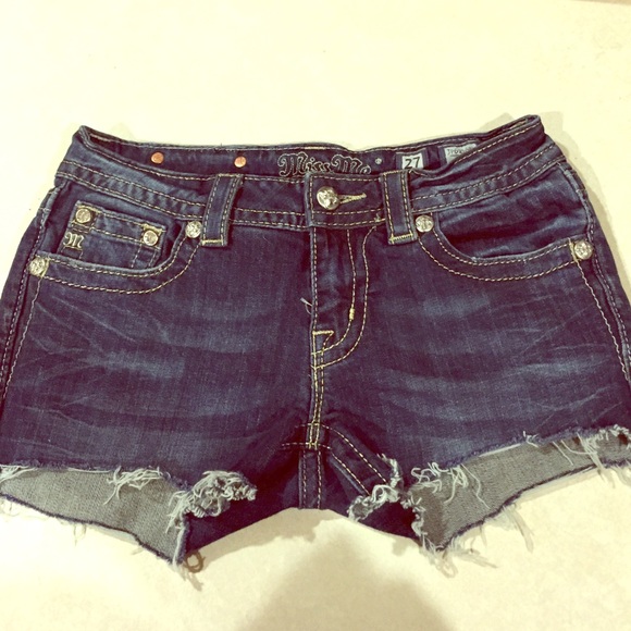 Size 27 Miss Me Jean cutoffs.