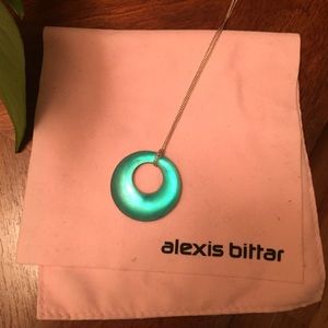 Alexis Bittar Aqua lucite necklace
