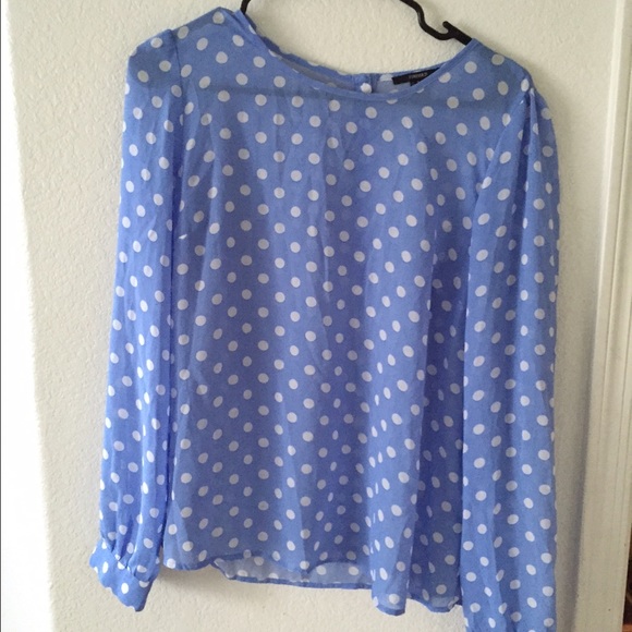 Forever 21 long sleeve polka dot purple