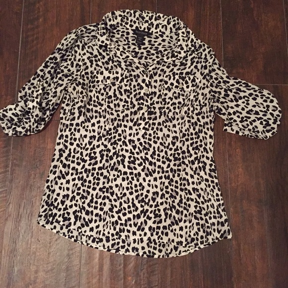 Silk Leopard Blouse- WHBM