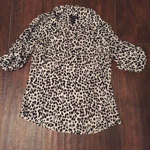 Silk Leopard Blouse- WHBM