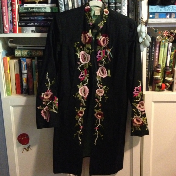 Anthropologie Embroidered Coat Elevenses 12