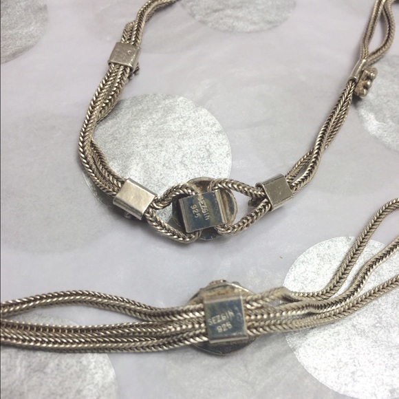 Sterling Silver & Genuine Garnet Set - Picture 4 of 4