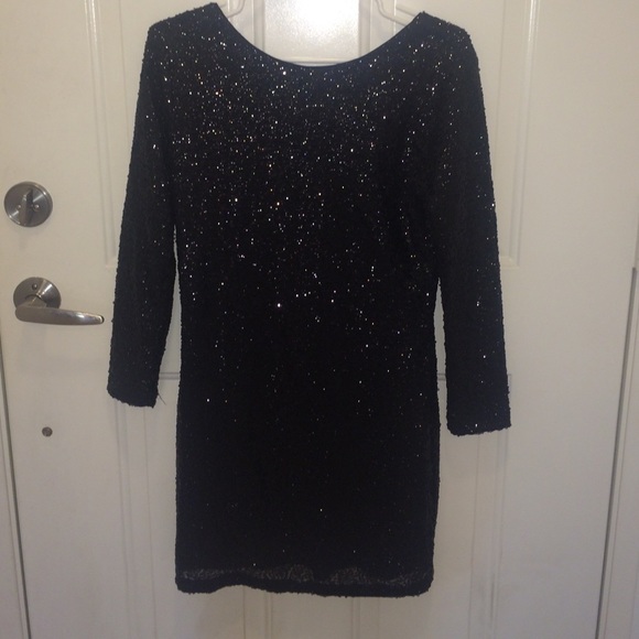 sequin black dress