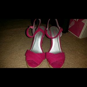 Hot pink wedges. Size 8.