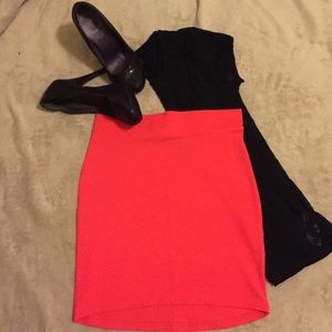 Stretch Mini Skirt - Neon Pink