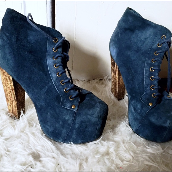 Blue Suede Jeffrey Campbell Lita Platform Booties