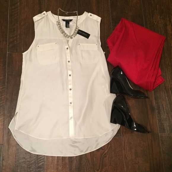 White Silk Blouse-NWT