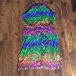 Vibrant high neck dress NWT