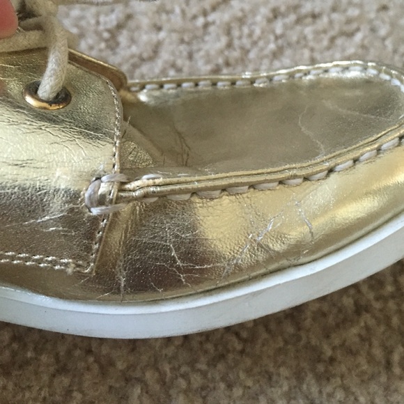 Metallic gold and white boat shoes - Picture 4 of 4