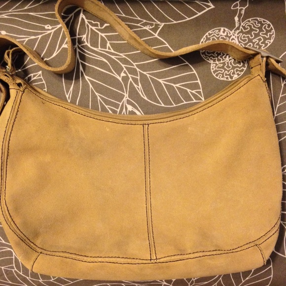 Faux suede tan hobo bag