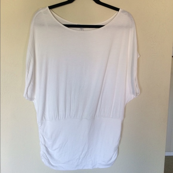 White Top with Ruched Waist