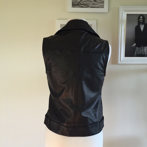 Theory Black 100% Cow Leather Biker Vest - Picture 4 of 4