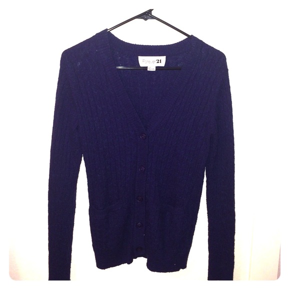 Navy Button Up Sweater - Picture 1 of 1