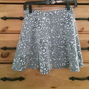 Black & White Floral Skirt.