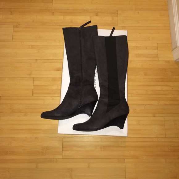 Dark Grey Suede CK Boots