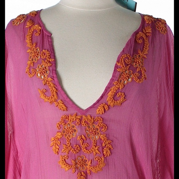 🌺Beautiful Fuchsia & Orange Letarte Kaftan🌺 - Picture 2 of 4