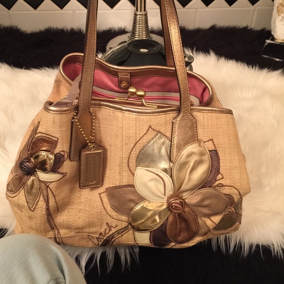 Coach straw bag