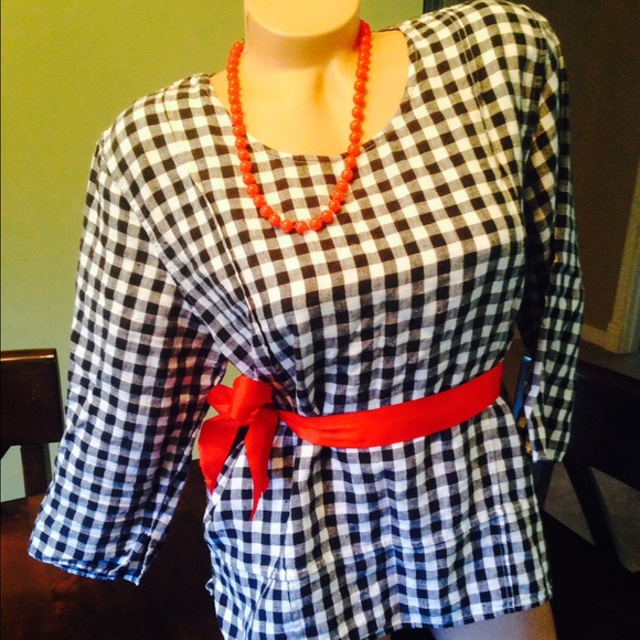 Tops - Plaid 3/4 Sleeved Top