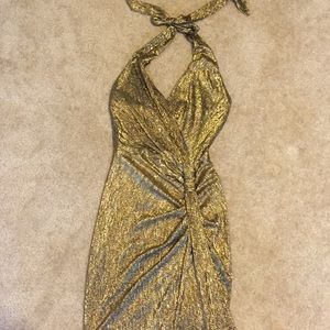 Gold halter gown