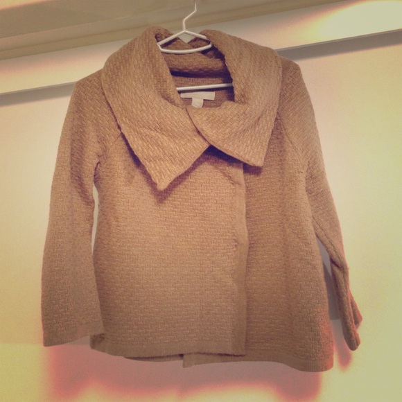 Tan elaborate neck sweater