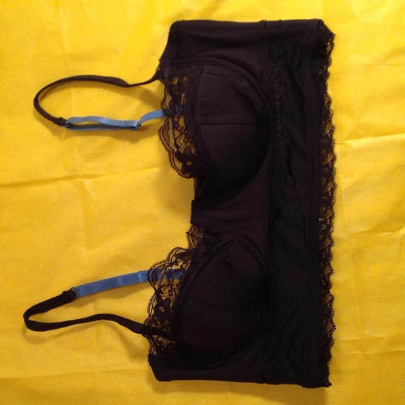 Anthropologie Eloise long line black lace bra