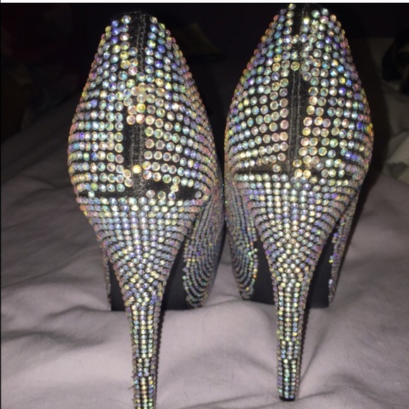 Black Bordello Rhinestone Heels - Picture 4 of 4