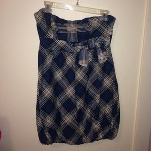 Plaid Strapless Dress