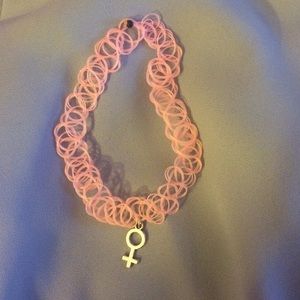 feminism choker feminist pink