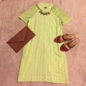 J. Crew - Eyelet Shirtdress in Neon Kiwi