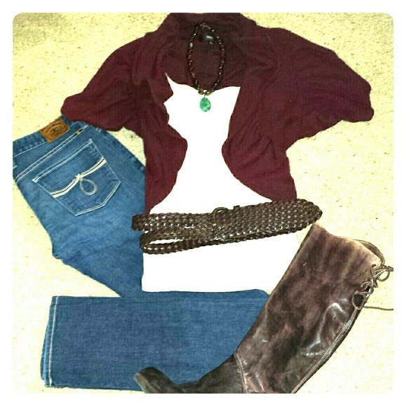 Deep red shrug sweater