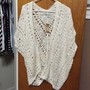 NWT American Eagle cream open knit cocoon cardigan
