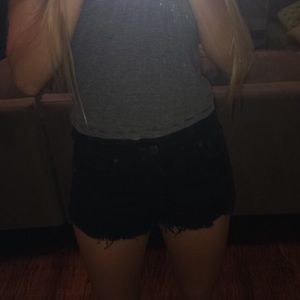 American Eagle Hi-Rise Black Festival Shorts