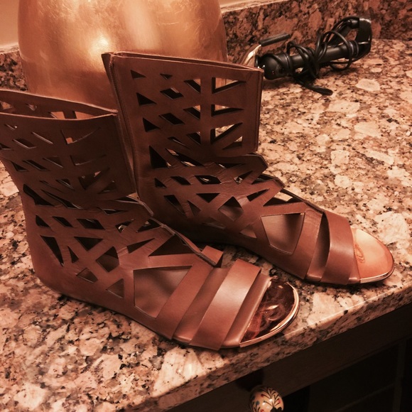 BCBG, brown leather sandals, I use twice!!