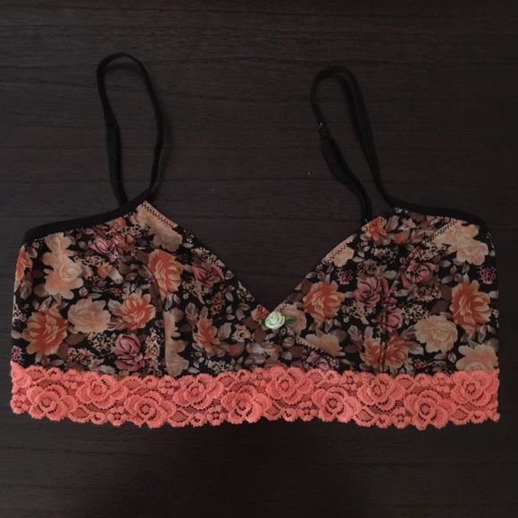 Free People Peach/Floral Bralette
