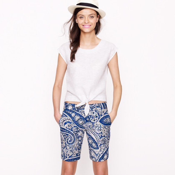 J. Crew Pants - ✂SOLD💕️Jcrew blue paisley shorts.