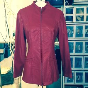 Danier Double Zip Long Leather Jacket size 2-4 Small
