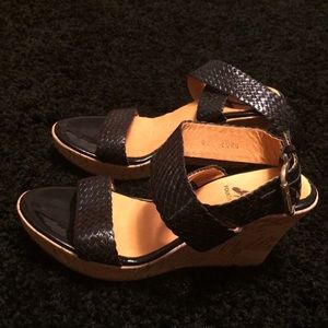 Four Inch Woven Wedge Sandal