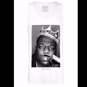 NWT Biggie Tank Top in White Life Is A Joke sz. XS