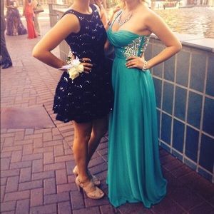 Teal prom dress