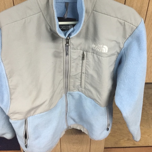 Blue and grey north face