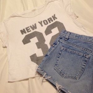 Brandy Melville NY Jersey Crop