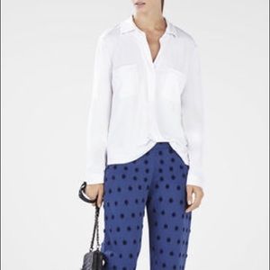 BCBG long sleeve top white