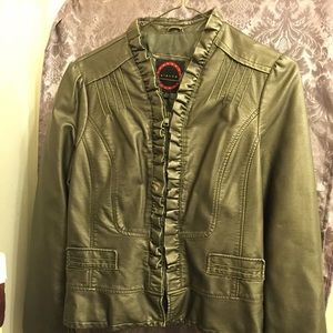 Leather like Olive Jacket.