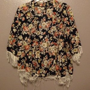 Frayed Flower Kimono/Cover up