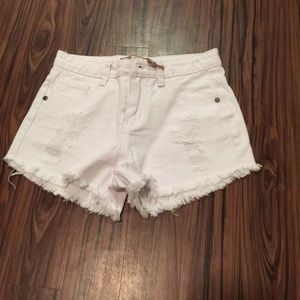 White Ripped Shorts