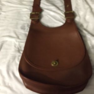 Coach leather saddle bag