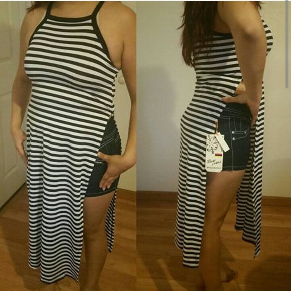 Blk&white Double Slit Shirt!
