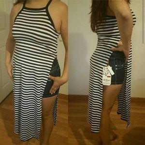 Blk&white Double Slit Shirt!